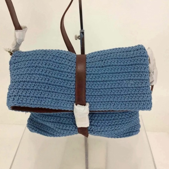 Anabaglish Yolanda Blue Knit Fold-over Crossbody - Picture 5 of 10